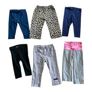 Girls size 12 months leggings bundle pack of 6 variety colors brands d44